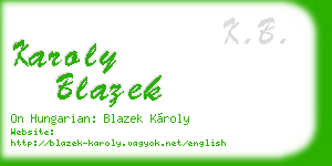karoly blazek business card